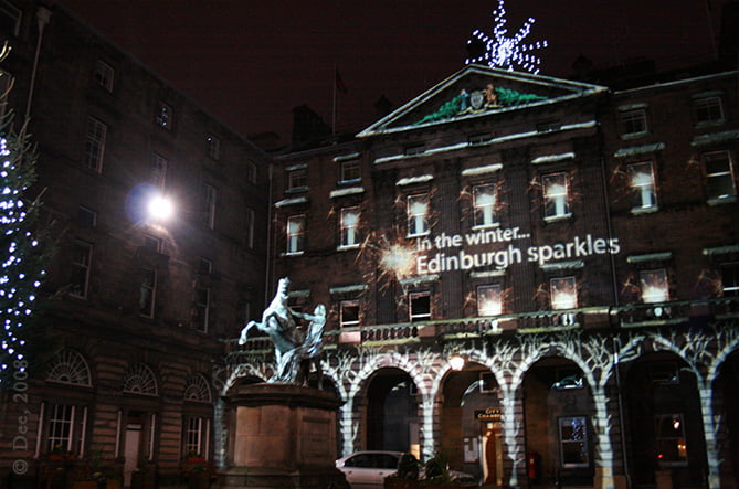 Edinburgh sparkles at night