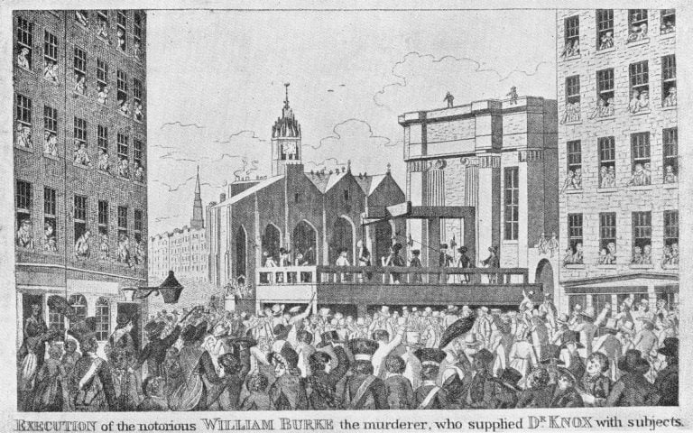Drawing of Burke's execution